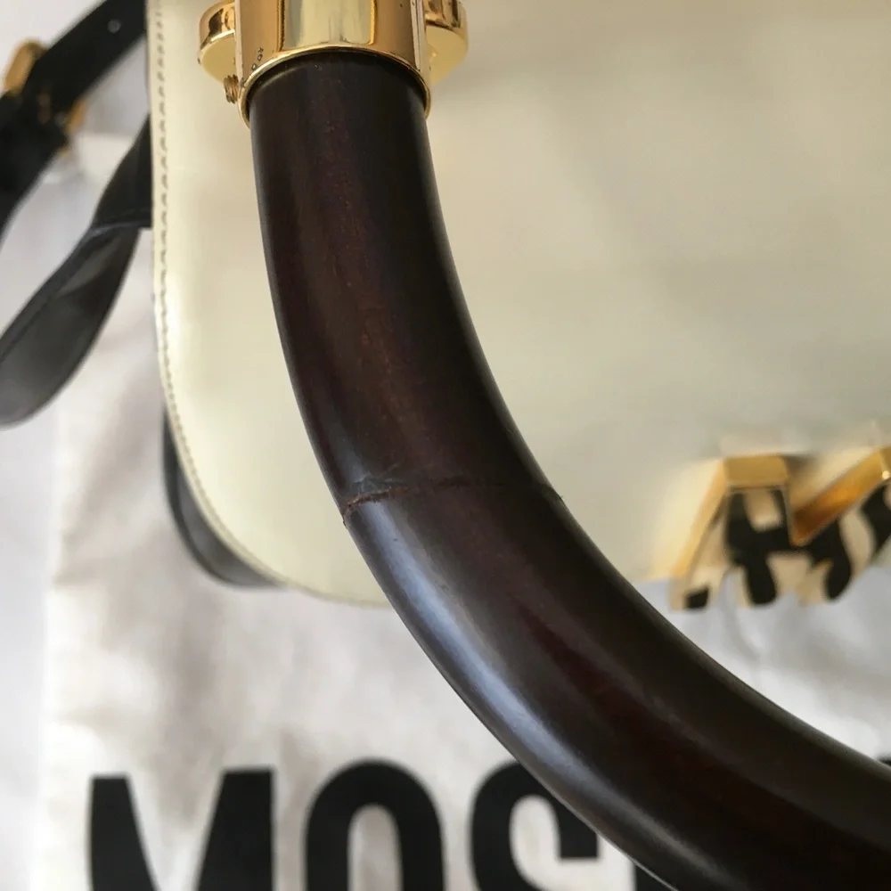 ❤️MOSCHINO❤️ Redwall Tricolor Polished Leather Bag - Picture 15 of 16